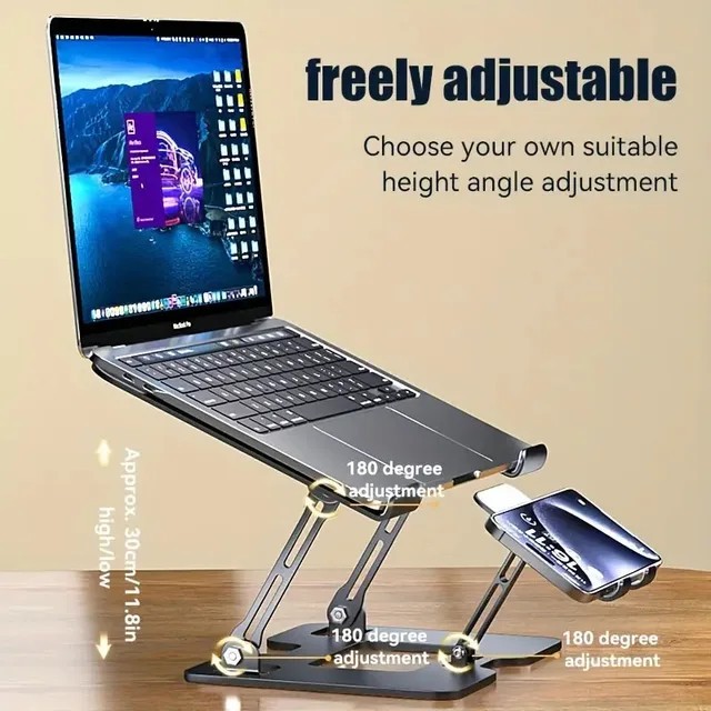 Adjustable Foldable Laptop Stand Aluminum Notebook Riser Computer Holder Desk