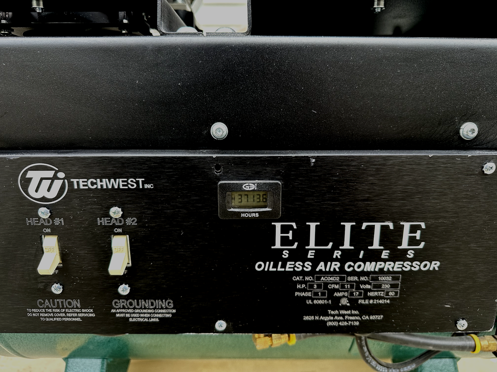 Tech West Dental Air Compressor - Single Unit with Minor Defect