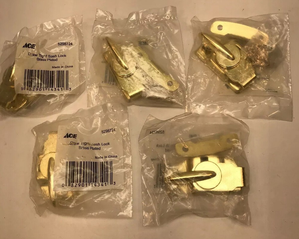 5 ACE Crescent Sash Lock brass plated Draw Tight 5298724