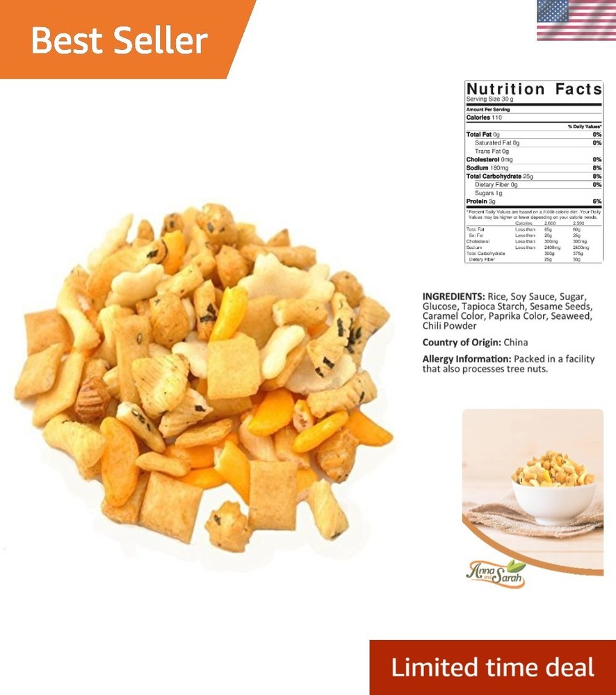 Versatile Oriental Rice Crackers - 1 lb Resealable Bag for Sharing & Snacking