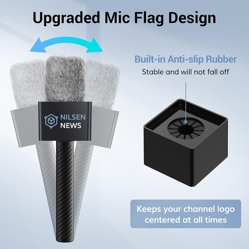 Wireless Mic Handle Compatible DJI RODE Hollyland Adjustable Length Microphone