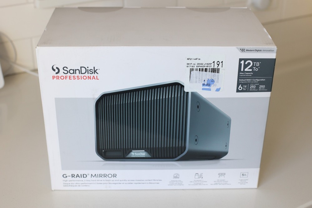 SanDisk Professional G-RAID MIRROR 12TB External HDD 2-Bay, Thunderbolt 3, USB