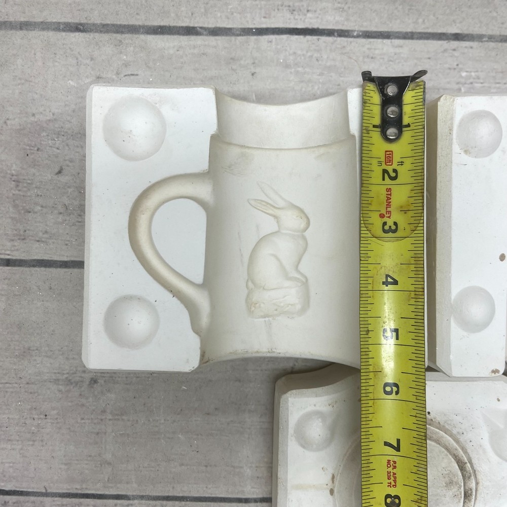 Unbranded Ceramic Casting Mold Mug w/ Bunny Rabbit Design & Handle #119