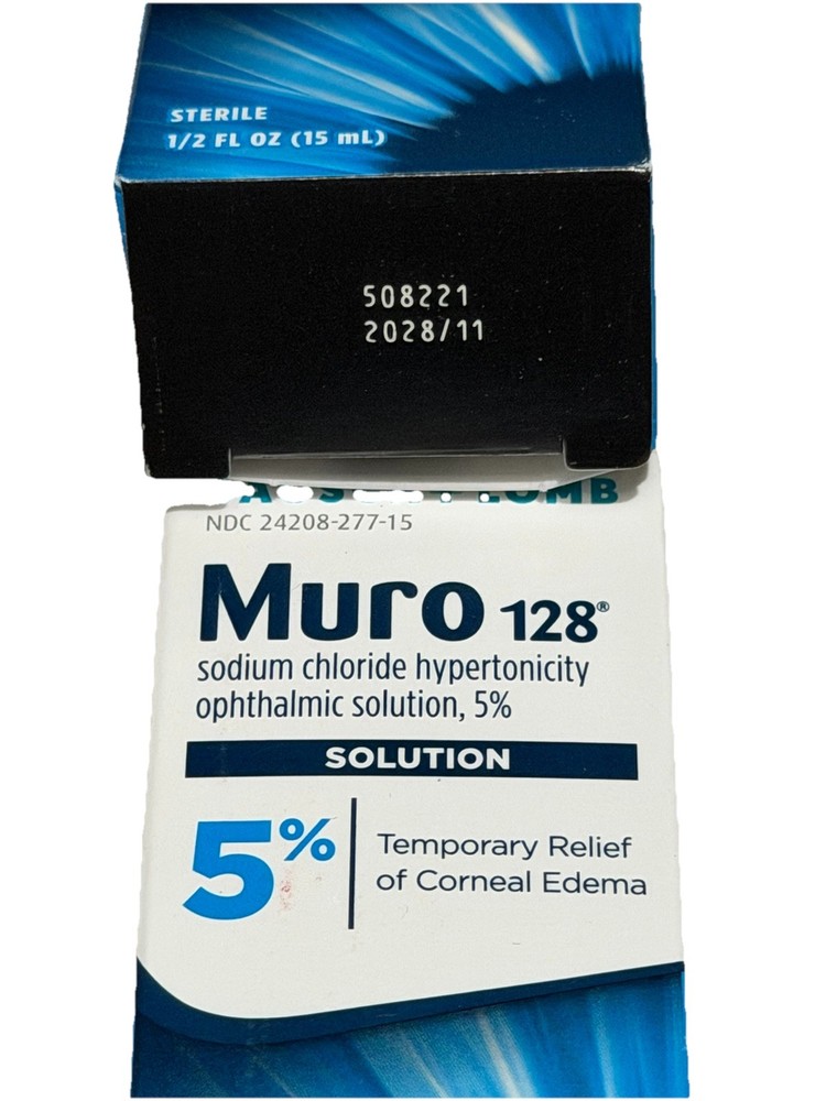 Bausch & Lomb Muro 128 5% Ophthalmic Solution 2 Pack 15ml Each Exp 11/2028+