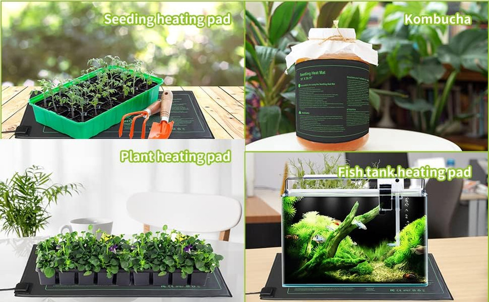 2 Pack Seedling Heat Mat, Durable Waterproof Seed Germination Heating Mat, Warm