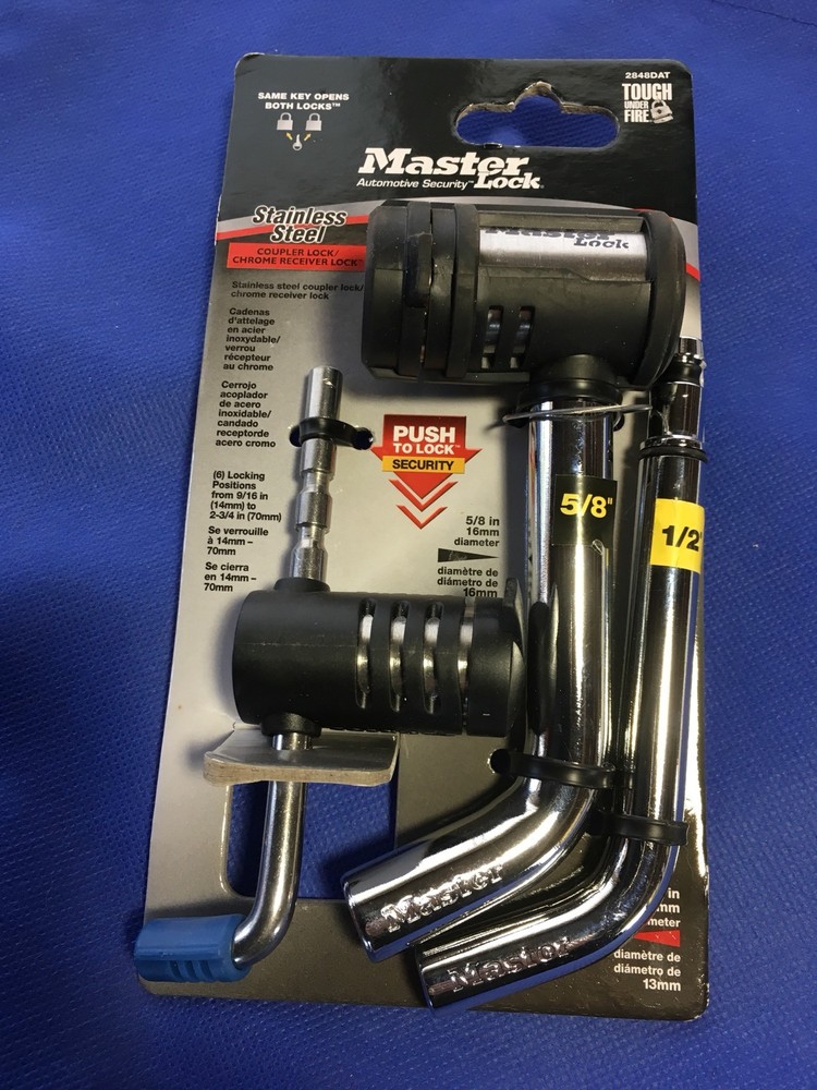 Master Lock 2848DAT 1/2" Coupler & 5/8" Receiver SS Lock FAST SHIPPING ⚡️
