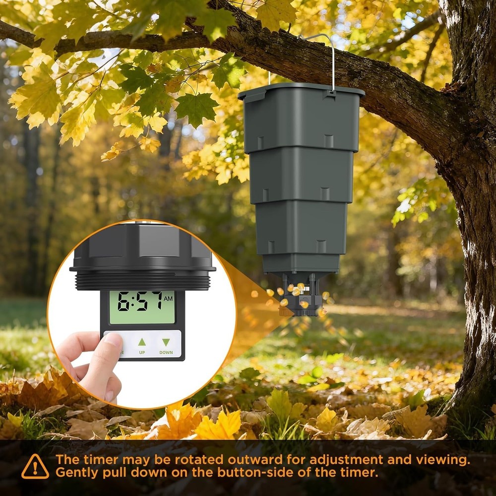 5 Gallon Hanging Deer Feeder Automatic Game Feeder W/ Programmable Digital Timer