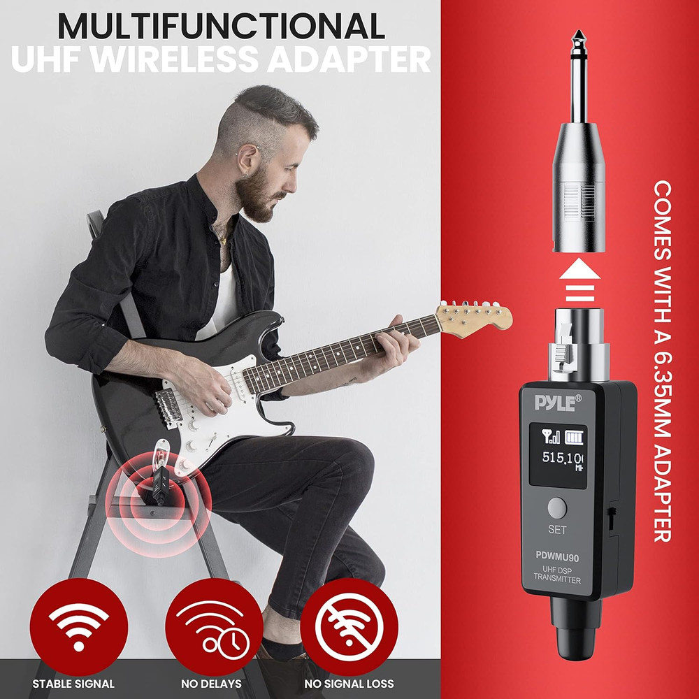 Multifunctional UHF Wireless XLR Adapter System,Transmitter and Receiver for Dyn