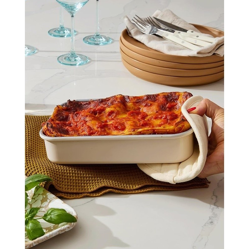 Non-Toxic Ceramic Bakeware Small Rectangular Pan Oven Safe Easy Cleanup Durable