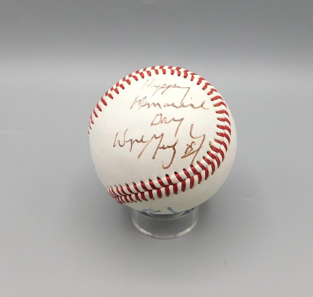 WAYNE GRETZKY Signed Inscribed "Happy Memorial Day" Rawlings Baseball ~ JSA