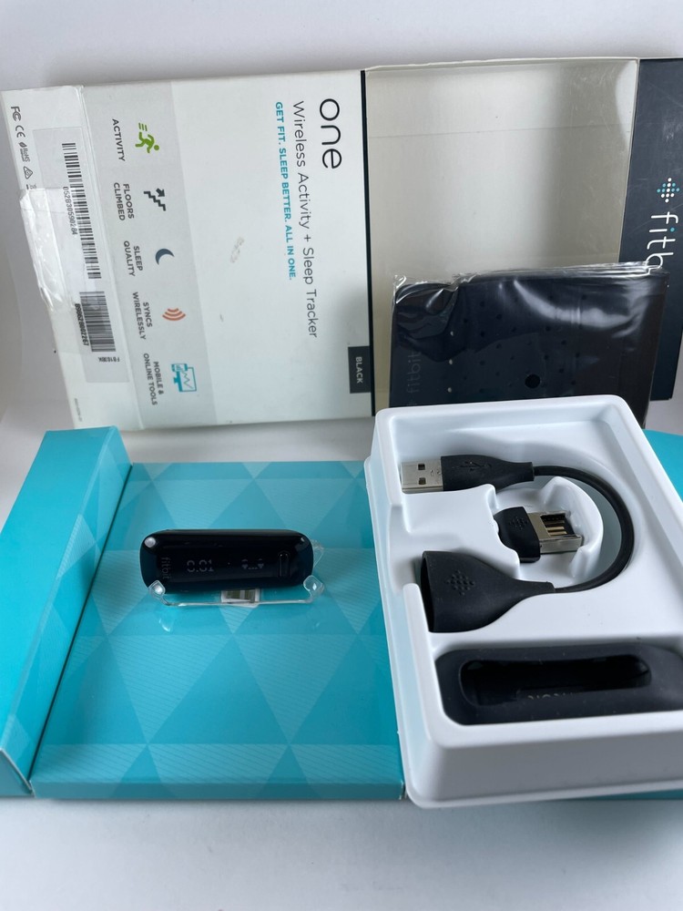 Renewed Authentic Fitbit One Tracker/New Battery/Black/Open Box