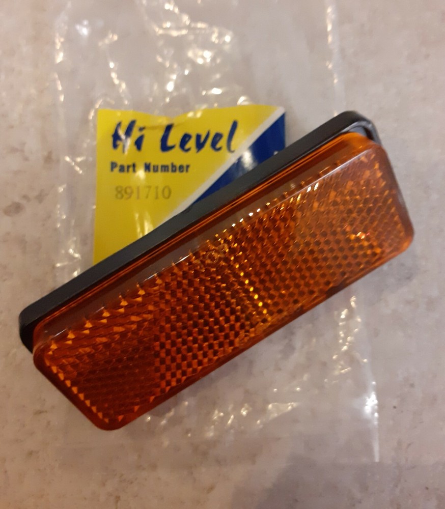 Amber Reflector - 85mm x 30mm - Single Fixing  Bolt On "E" Marked