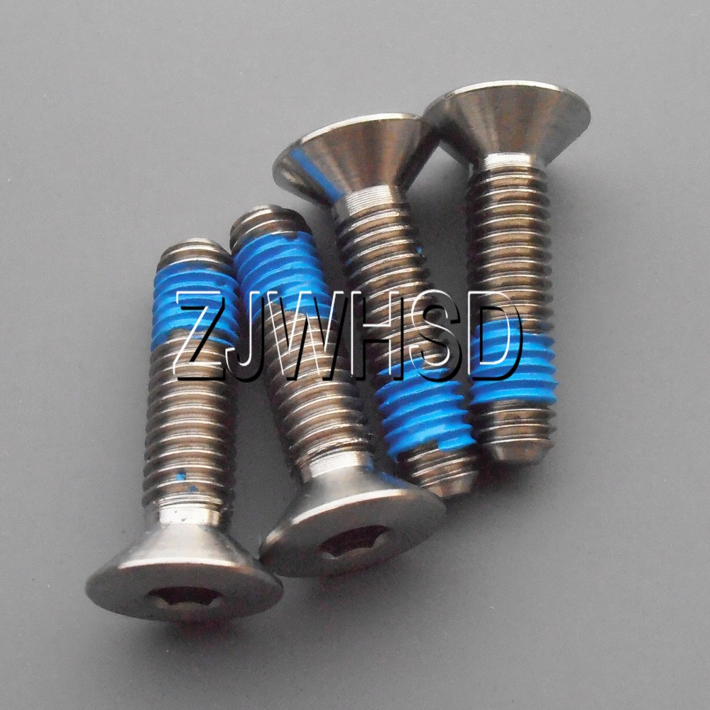 4pcs M6 x 25 mm Ti Titanium Screw Bolt Allen Hex Socket Flat Head Thread Locker