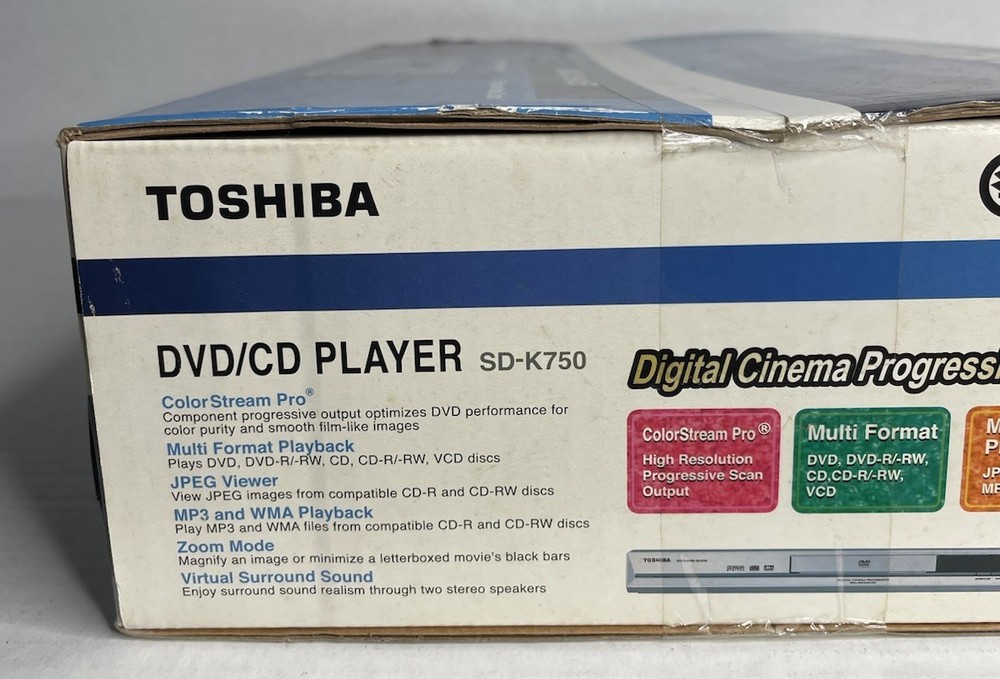 Toshiba (SD-K750) DVD & CD Player MULTI FORMAT & PLAYBACK & WIRELESS REMOTE