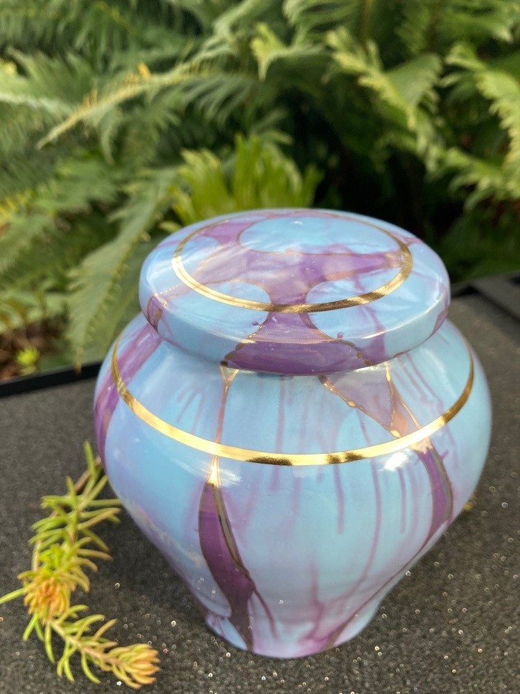 Handmade Ceramic Cremation Urn in Ruby Red, small size for pet ashes, 50 ci