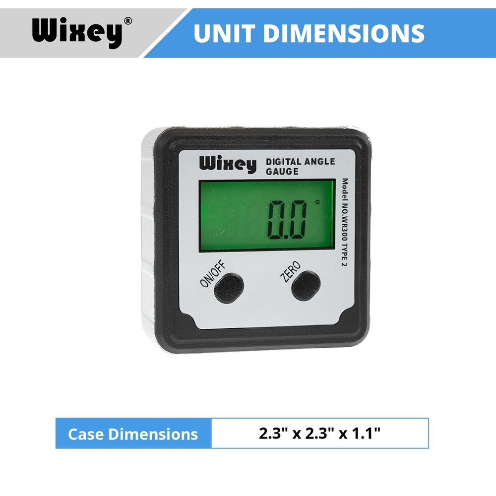 Wixey Digital Angle Gauge Type 2 with Magnetic Base and Backlight