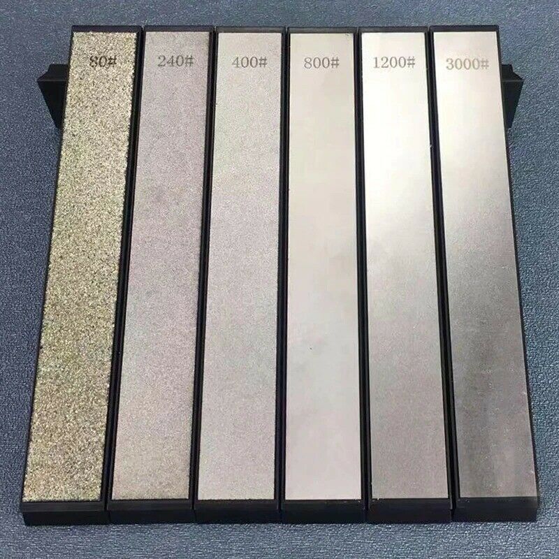 6 Pcs Grit Diamond Stone Knife Sharpener Household Kitchen Sharpening System New