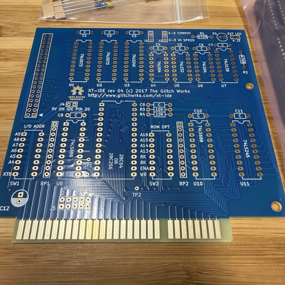 XT-IDE ISA 8-Bit IDE Controller DIY Kit XTIDE Including Bracket & Sockets