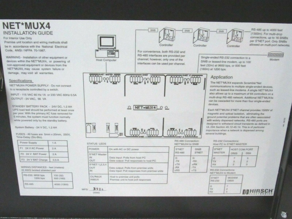 Hirsch Electronics Net*MUX4 Network Multiplexor [CTA]