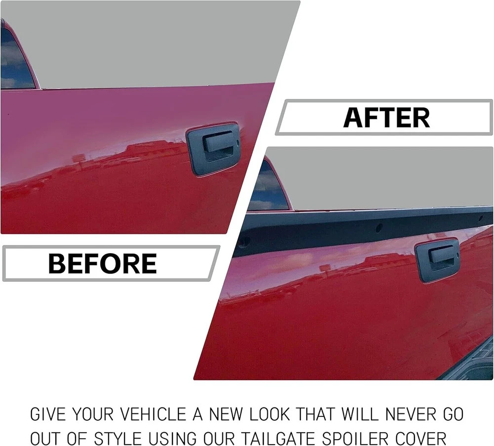 Tailgate Cap Top Protector Molding Spoiler Cover for 2007-2013 Chevy GMC Silvera