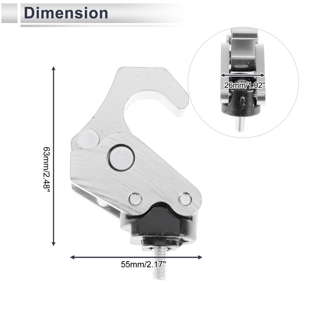Motorcycle hook 1 set 63mm silver