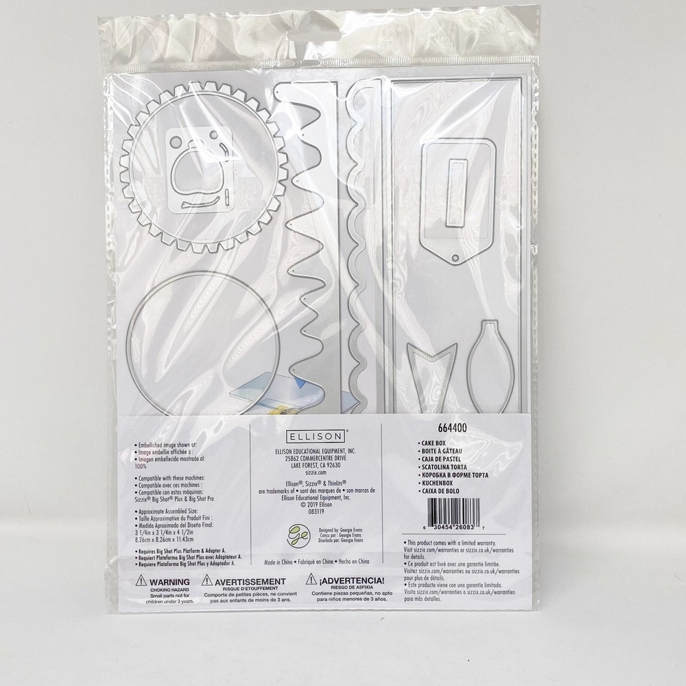 Sizzix Thinlits Plus Cake Box Metal Cutting Dies by Georgia Evans NEW