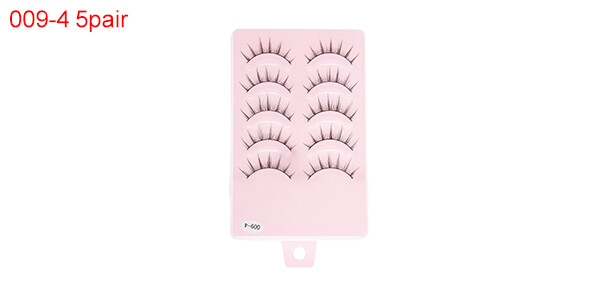 Natural False Eyelashes for Makeup Black 009-4 5 Pair