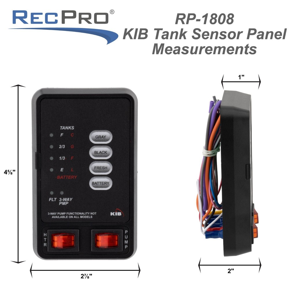 RecPro RV KIB Tank Sensor Panel | Monitor Black Gray Fresh Water | Wire Harness