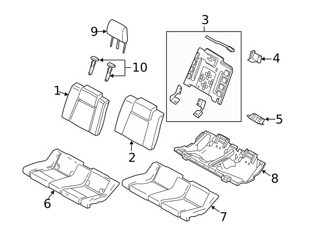 Genuine Ford Headrest DR3Z-54611A08-CE