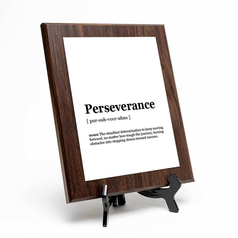 Perseverance Dictionary Definition Decorative Wall Plaque With Easel