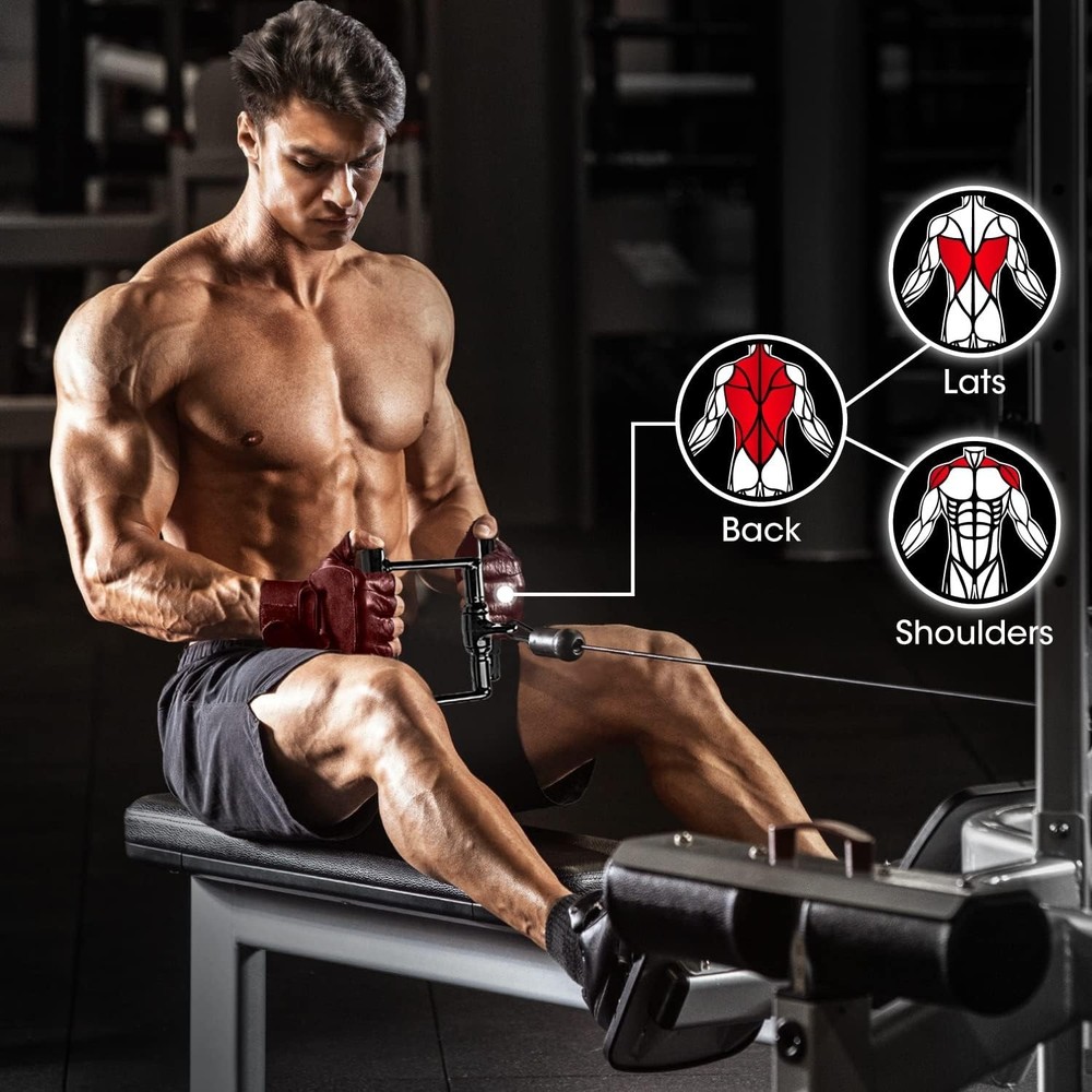 Cable Machine Attachments - Triceps Straight Bar V Bar LAT Pulldown Attachments