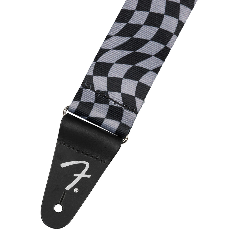 Fender Wavy Checkerboard Polyester Strap - Gray