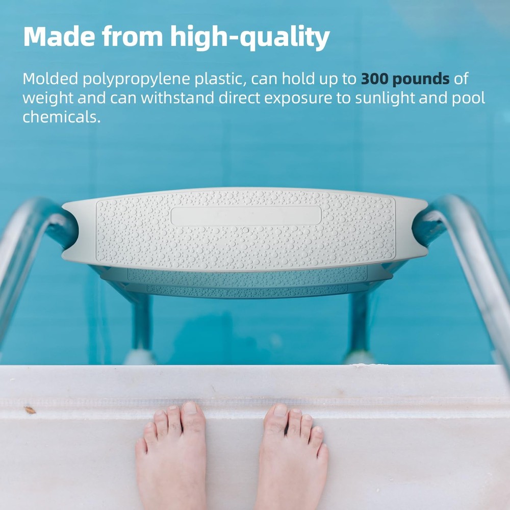 TonGass (3-Pack, White) 18" Universal Swimming 3 Pack Pool Ladders, White
