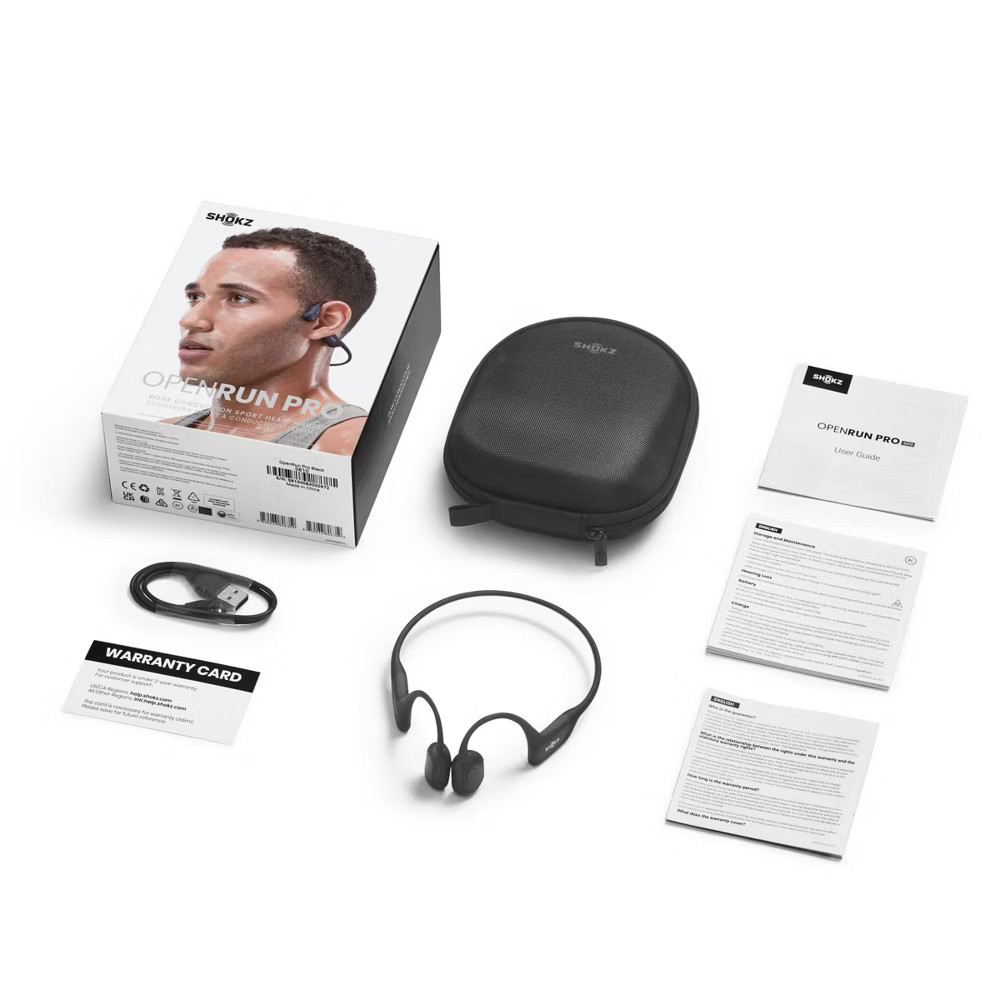 Shokz OpenRun Pro Bluetooth Wireless Headphones - Black