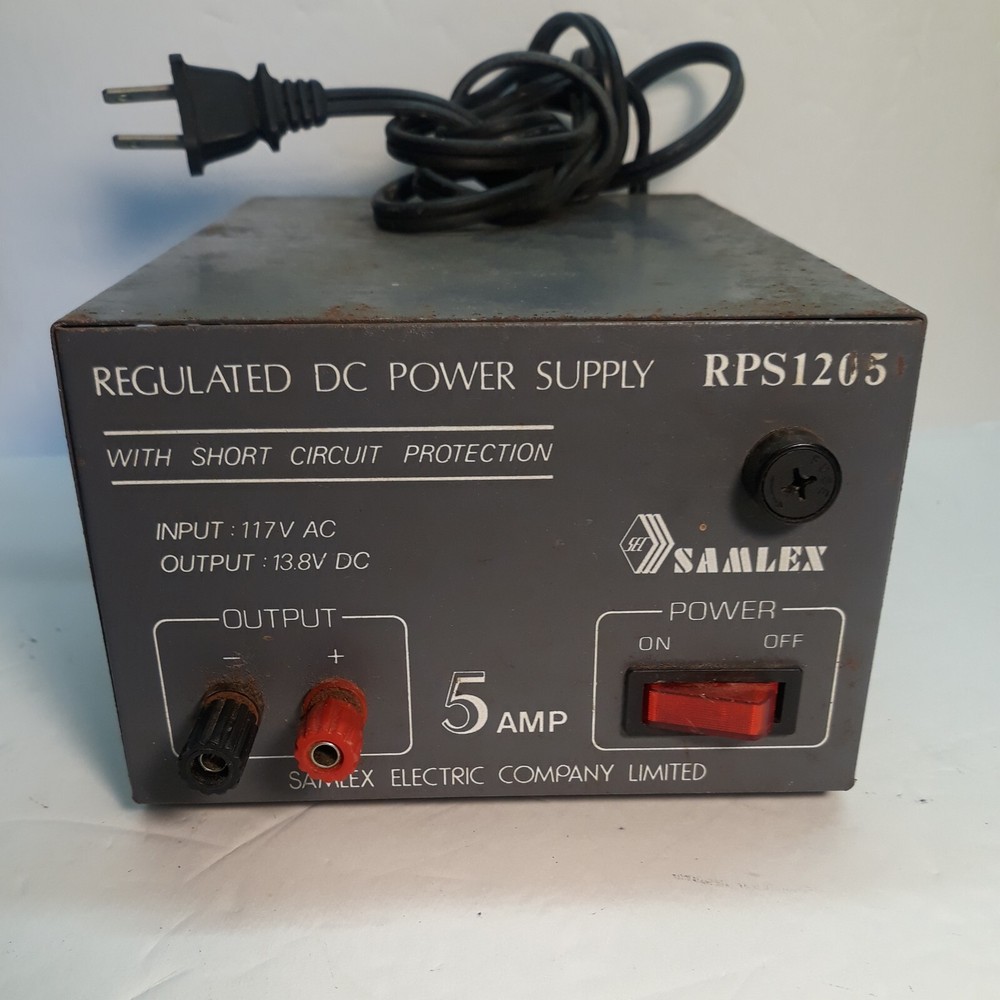 SAMLEX RPS 1205 REGULATED DC POWER SUPPLY 5 AMP 12V Fully Functional