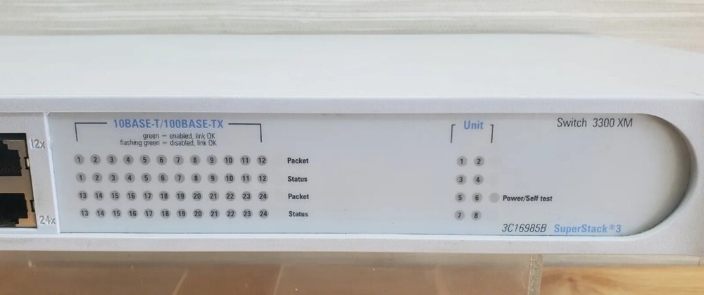 SuperStack 3 Baseline 3Com 3C16411 Hardware 10/100 Hub Dual Speed Hub 24-Port