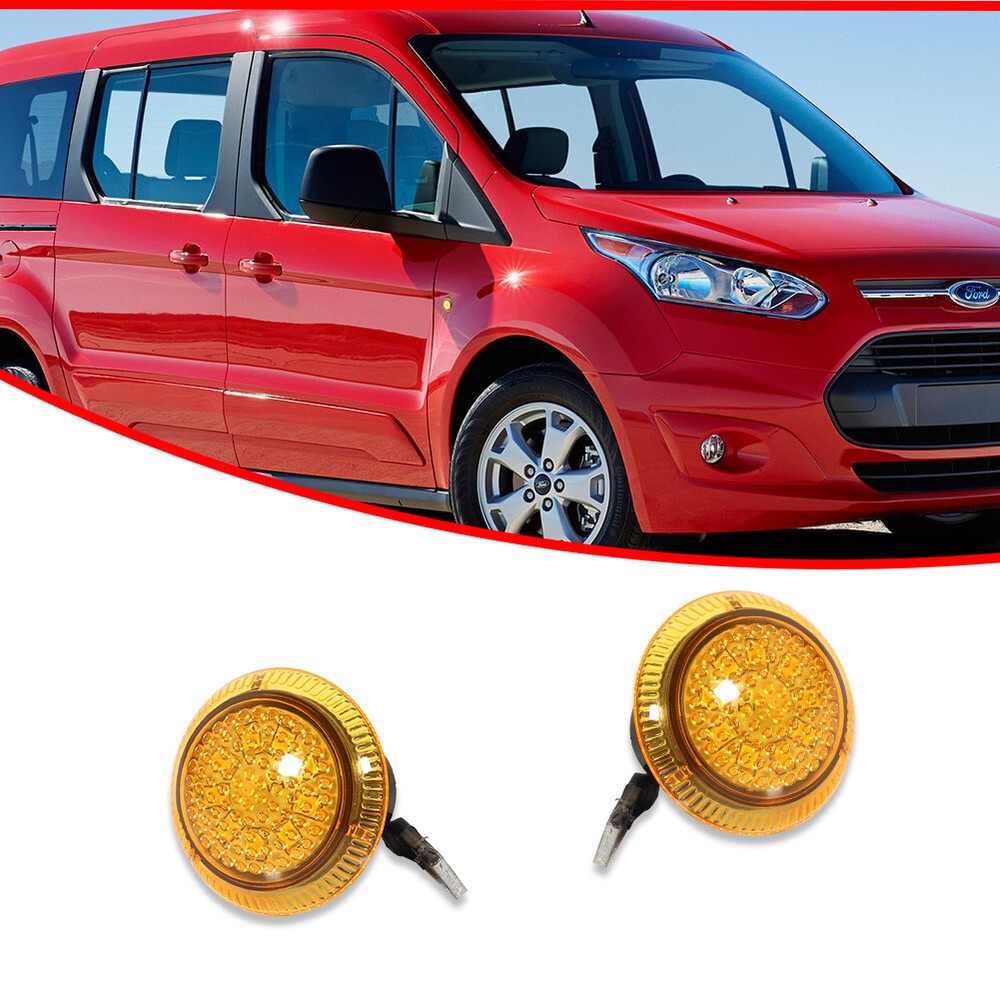 For 2010-2021 Ford Transit Connect Amber LED Front Side Marker Repeater Light 2x