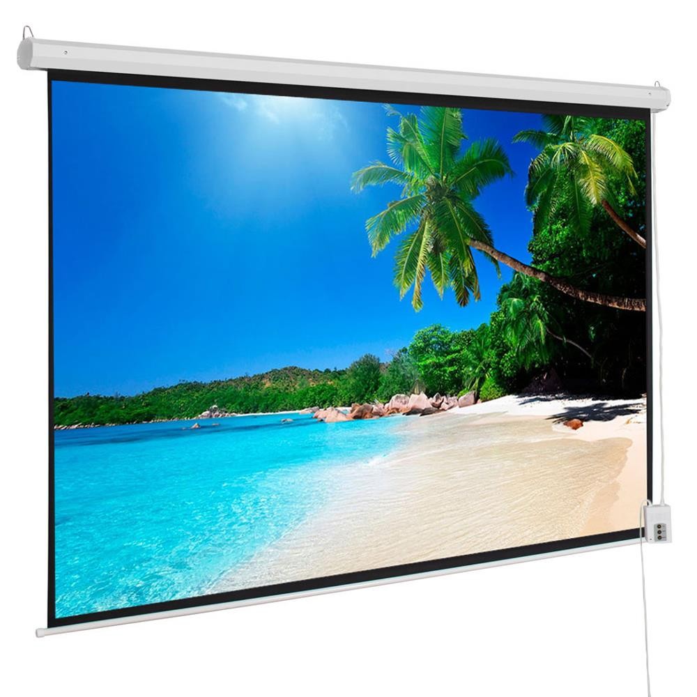 HD 92" 16:9 Home Office Foldable Electric Motorized Projector Screen Remote