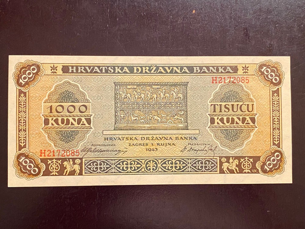 Croatia 1943 1000 kuna banknote UNC