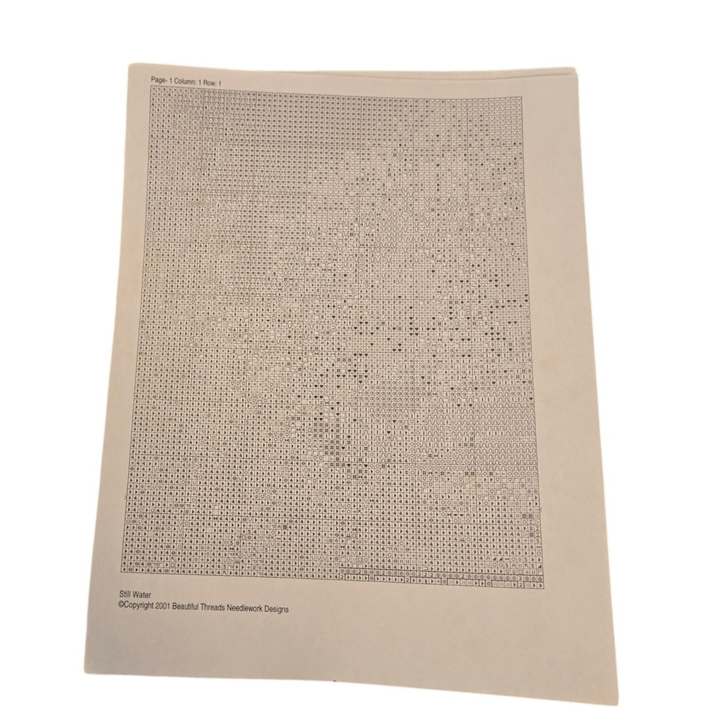 Beautiful Threads Needlework Designs Still Water Cross Stitch Pattern Graph