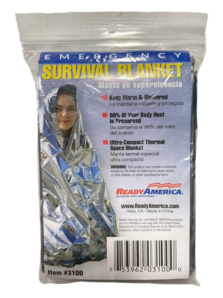 Ready America Emergency Survival Blanket, #3100 - Ultra Compact - 2 PACK