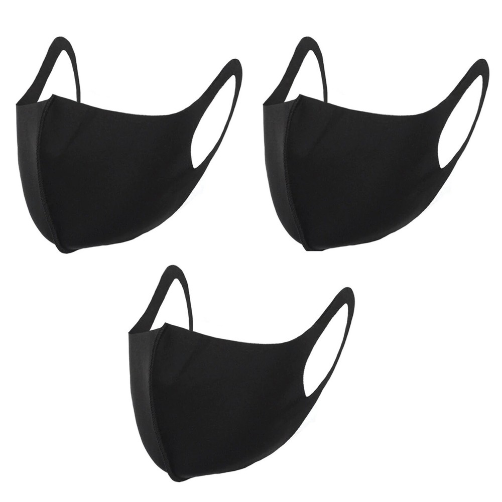Face Masks Set of 3 Black