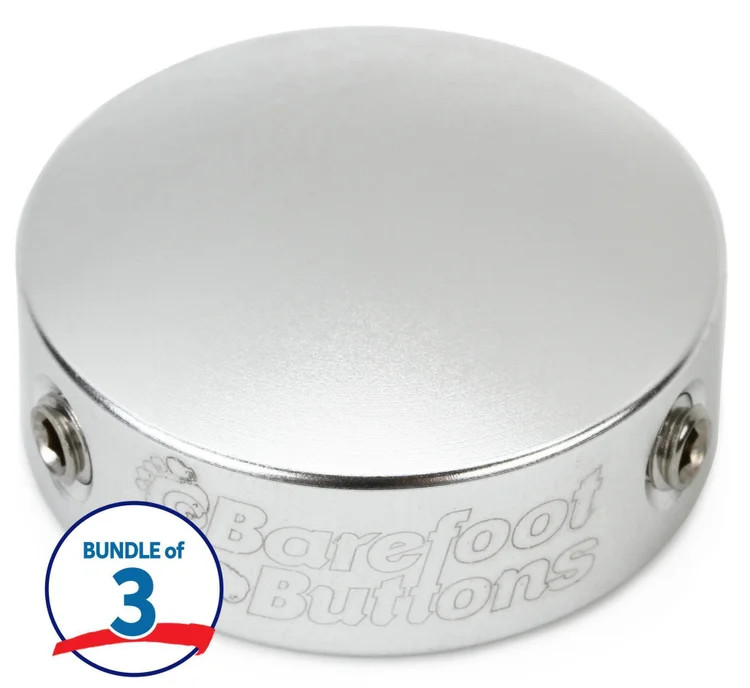 Barefoot Buttons V1 Standard Footswitch Cap - Silver (3-pack)