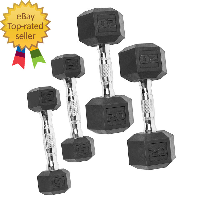 150Lb Rubber Hex Dumbbell Set