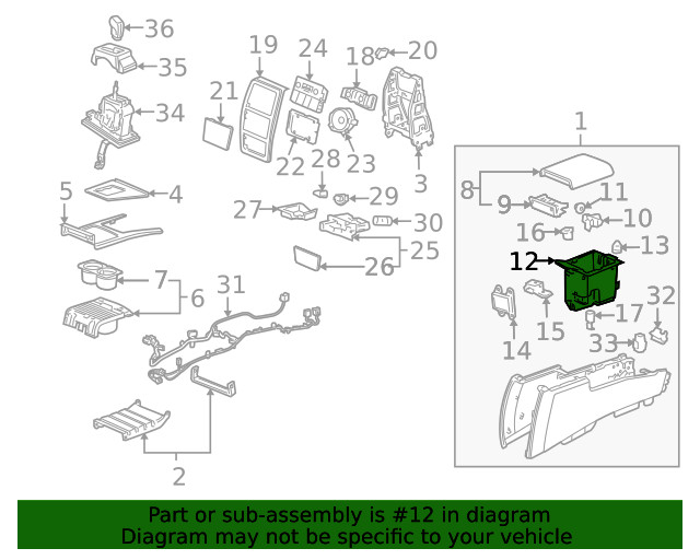 Genuine GM Compartment Box 89044025