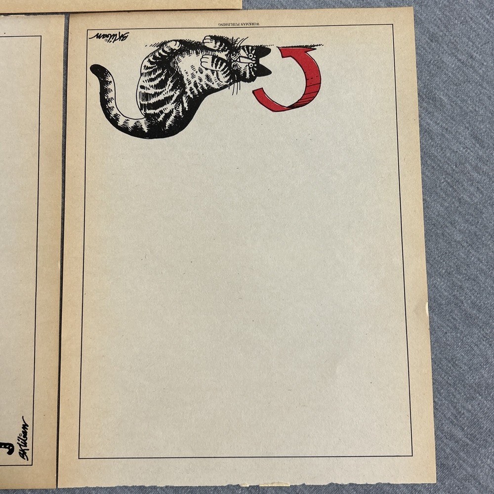 Kliban Cat Notebook Notepad Paper Writing Sheet (5 Sheets) 8-1/2"x10-7/8"