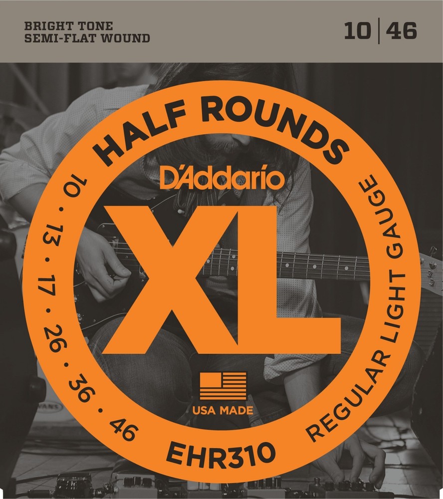 D'Addario EHR310 Half Round Electric Guitar Strings 10-46 Regular Light