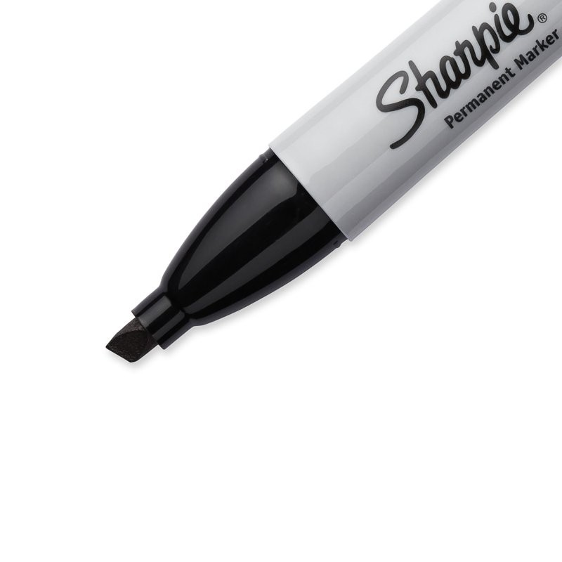 Sharpie Chisel Tip Markers Permanent BLACK Ink Large Broad Marker 2-count(2 pack