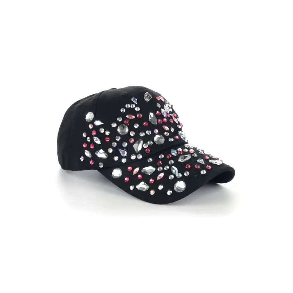 Multi Color Engraved Rhinestone Cap