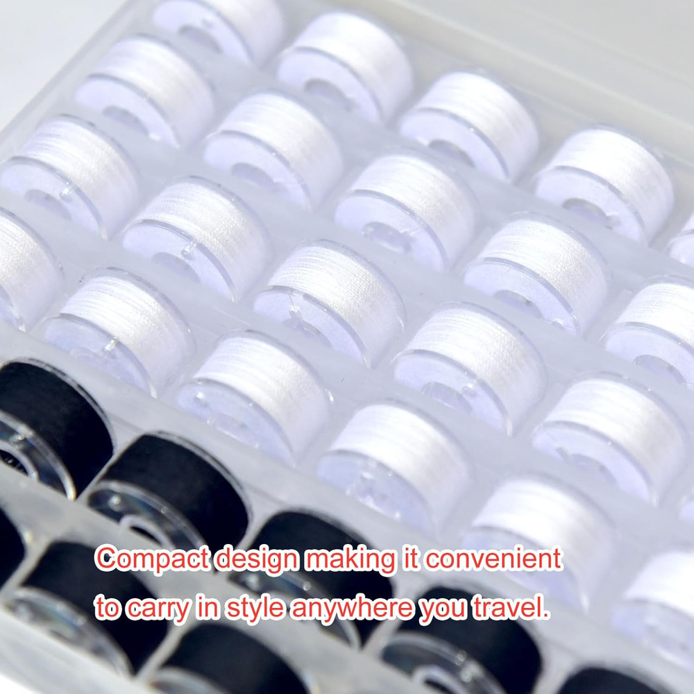 36Pcs Bobbins and Sewing Threads with Plastic Bobbin Case for Multiple Sewing Ma